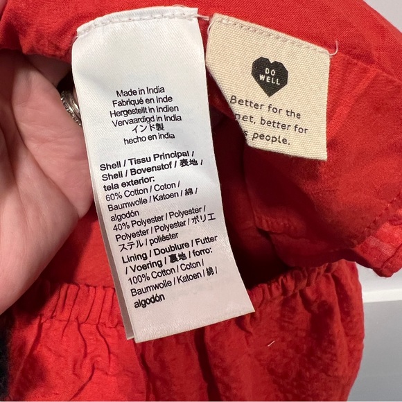 NWT Madewell Seersucker Puff-Sleeve Cutout Mini Dress Size XL - Picture 9 of 10